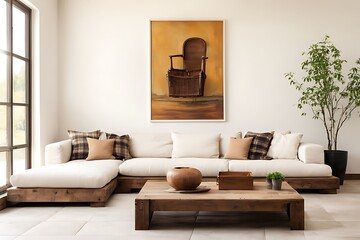  Farmhouse  country home interior design of modern living room. 