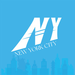 New york city illustrations nyc lettering a modern Vector