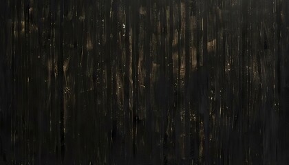 Obraz premium Thin, vertical brushstrokes in black and dark brown, resembling a dense forest at night