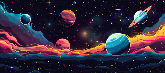 planets in the solar system, cosmic wallpaper art, background with stars, universe artwork, galaxy