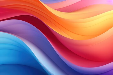 A colorful wave with a red stripe on the left and a yellow stripe on the right