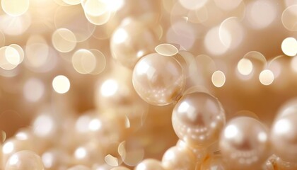 Warm beige and cream bokeh circles, like elegant pearls in a classic design