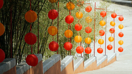 colorful decoration at Truc Lam Ho Temple