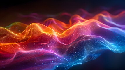 Colorful Digital Light Wave Abstract Design