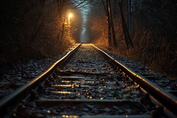 railroad tracks in winter