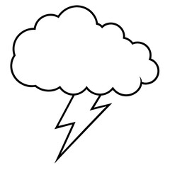 Thunderstorm line black color vector art illustration (10)