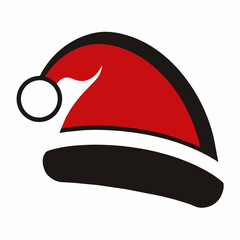 Santa Claus Christmas hat black icon vector art illustration (6)