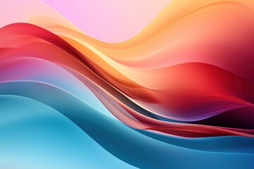 A colorful wave with a red stripe on the left and a yellow stripe on the right