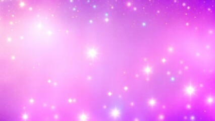 Obraz premium Glittering Pink, Blue and Purple gradient background with hologram effect and magic lights. fantasy backdrop with fairy sparkles, gold stars, and festive blurs