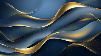 blue gold luxury wave abstract background . bussines banner 