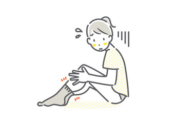 月経前症候群症状　PMS　シンプルでお洒落な線画イラスト