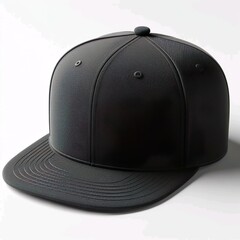 classic black snapback cap, perfect for branding mockup
