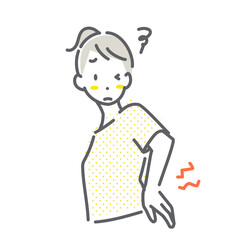 月経前症候群症状　PMS　シンプルでお洒落な線画イラスト