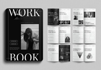 Digital Course Workbook Magazine Layout Design Template
