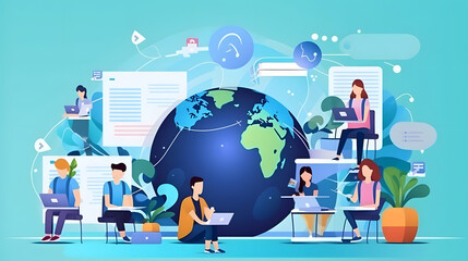 education technology advancements banner, online education platforms and learning management systems