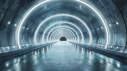 Spacious, stylish empty tunnel for high-end branding mockups.