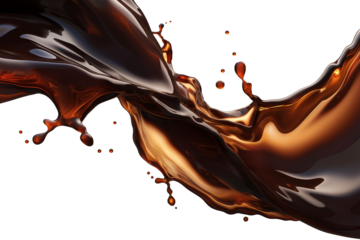 coffee splash. brown liquid similar to, tea. cut out.