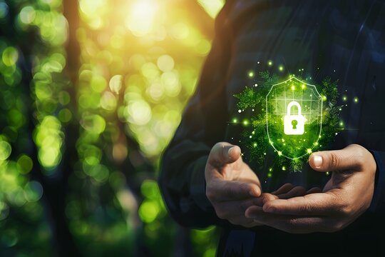 Conceptual Image of Digital Security in Environmental Conservation