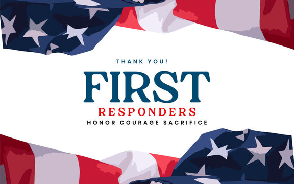 National First Responders Day Holiday concept. Template for background, banner, card, poster, t-shirt with text inscription