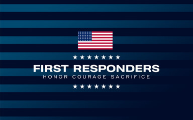 National First Responders Day Holiday concept. Template for background, banner, card, poster, t-shirt with text inscription