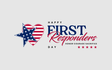 National First Responders Day Holiday concept. Template for background, banner, card, poster, t-shirt with text inscription