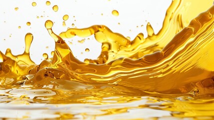 Cooking oil flow isolated on white Color liquid 