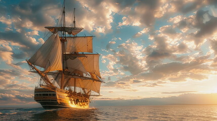 Obraz premium ship in the sea