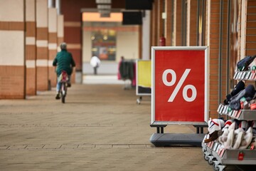 Generic discount sale sign of a shop