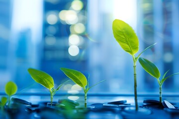 Blue Tone Urban Investment Growth Concept