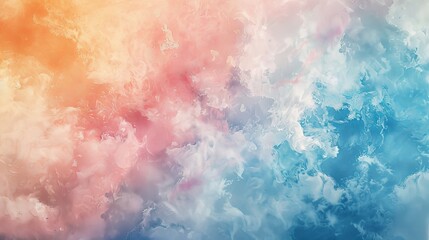 Obraz premium Abstract art of pastel powder clouds blending on a canvas, vibrant and soothing