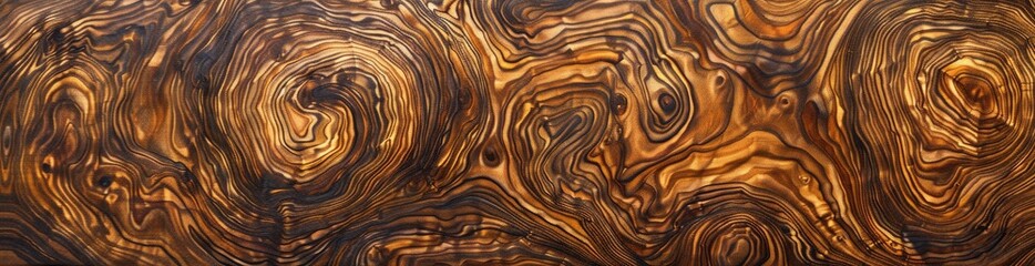 Macro photography capturing the intricate swirl pattern on a wooden surface