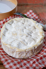 French soft Camembert cheese, original Camembert de Normandie, with white mold