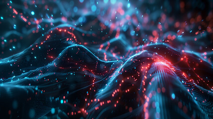 High speed AI data transmission. Abstract digital background for tech, AI, data, audio, graphics