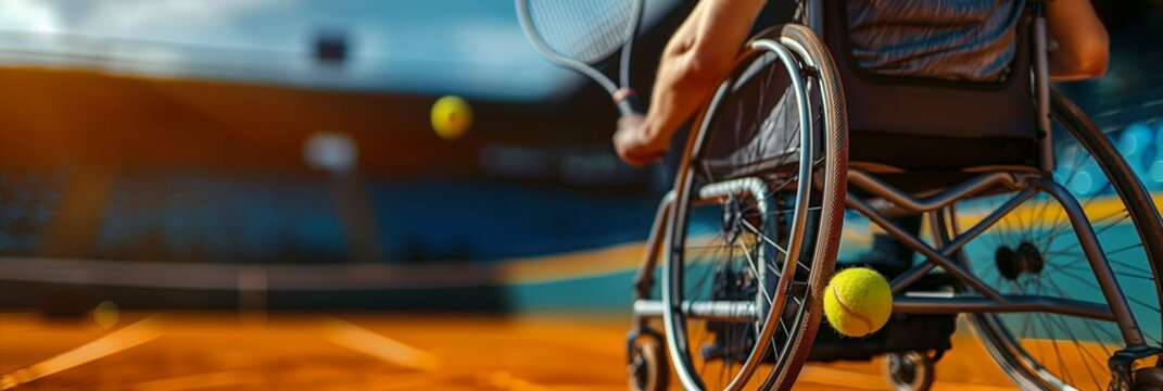 Person in the wheelchair playing tennis