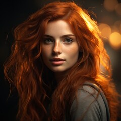 Obraz premium Fiery Redhead Beauty