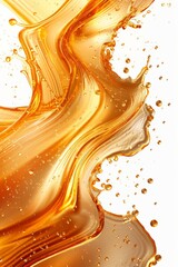 Olive or engine oil splash cosmetic serum liquid isolated on white background 