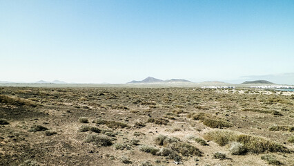 Fototapeta premium Desert landscape, Lanzarotte , Canary Islands.