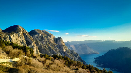 Lovcen mountain peaks on a sunny day.