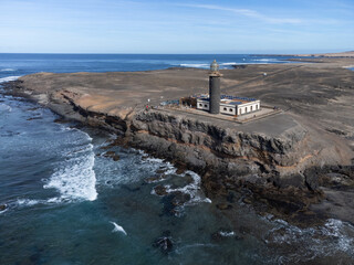 Punta de Jandia and lighthouse on southern end of Fuerteventura island, accessible only by gravel...
