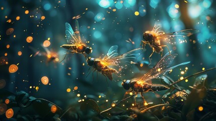 Celestial Dancers: The Intricate Choreography of Fireflies