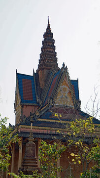 temple in cambodian town campot