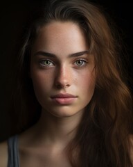 Fototapeta premium Pensive young woman with intense gaze