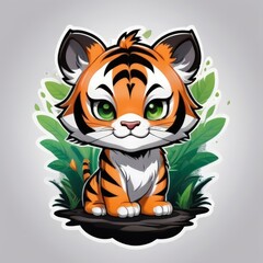 Delightful Mini Tiger Mascot Graphic Suitable for Logo Mascot