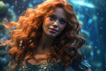 Fototapeta premium Enchanting redhead in a magical forest