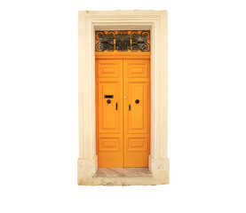 typical entrance doors of houses in Valletta, Malta