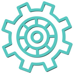 3d engineer sign with png format, 3-dimension engineering symbol, engineering sign, cogwheel sign in the industry