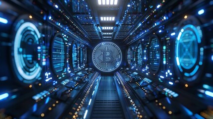 A digital representation of a Bitcoin.