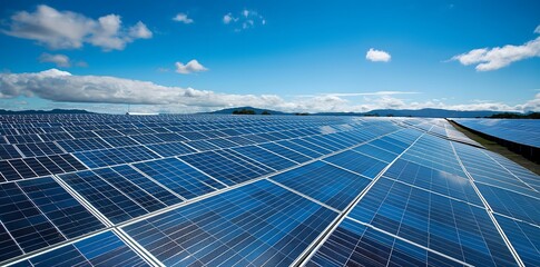 Australian desert is home to the world's largest solar power plant, with rows of blue photovoltaic panels stretching across vast landscapes