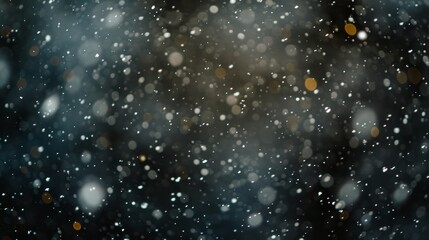 Winter snowy in bokeh lights defocused background