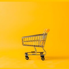 Eye-Catching Shopping Cart Concept on Sunny Yellow